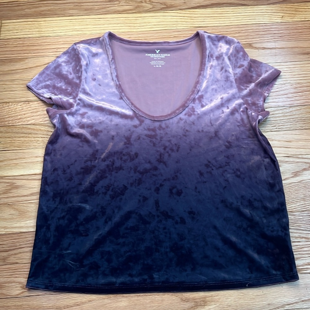 American Eagle Ombré Faux Suade shirt